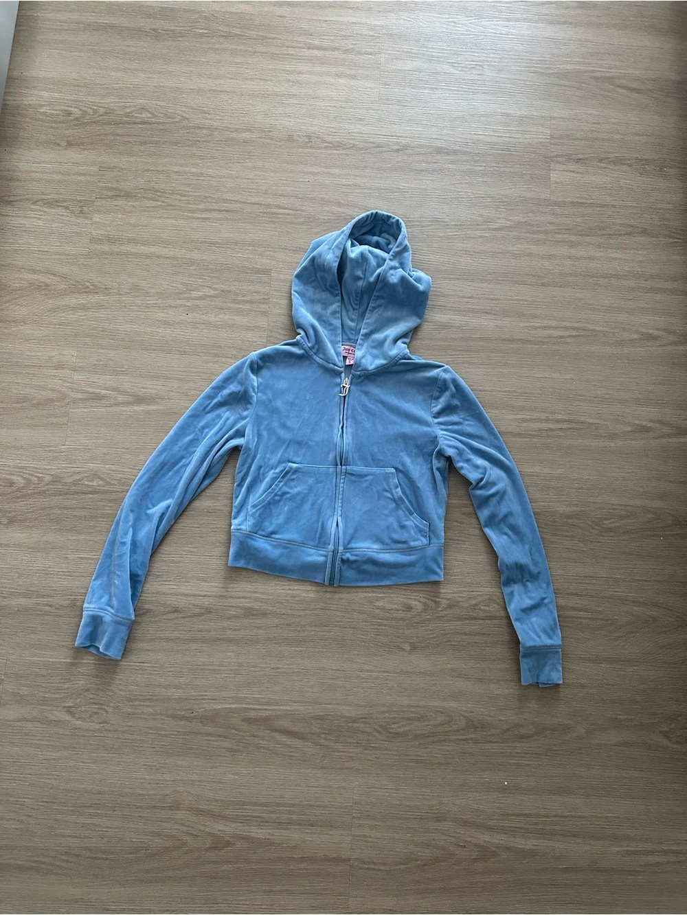 Juicy Couture Light Blue Velour Zip Hoodie